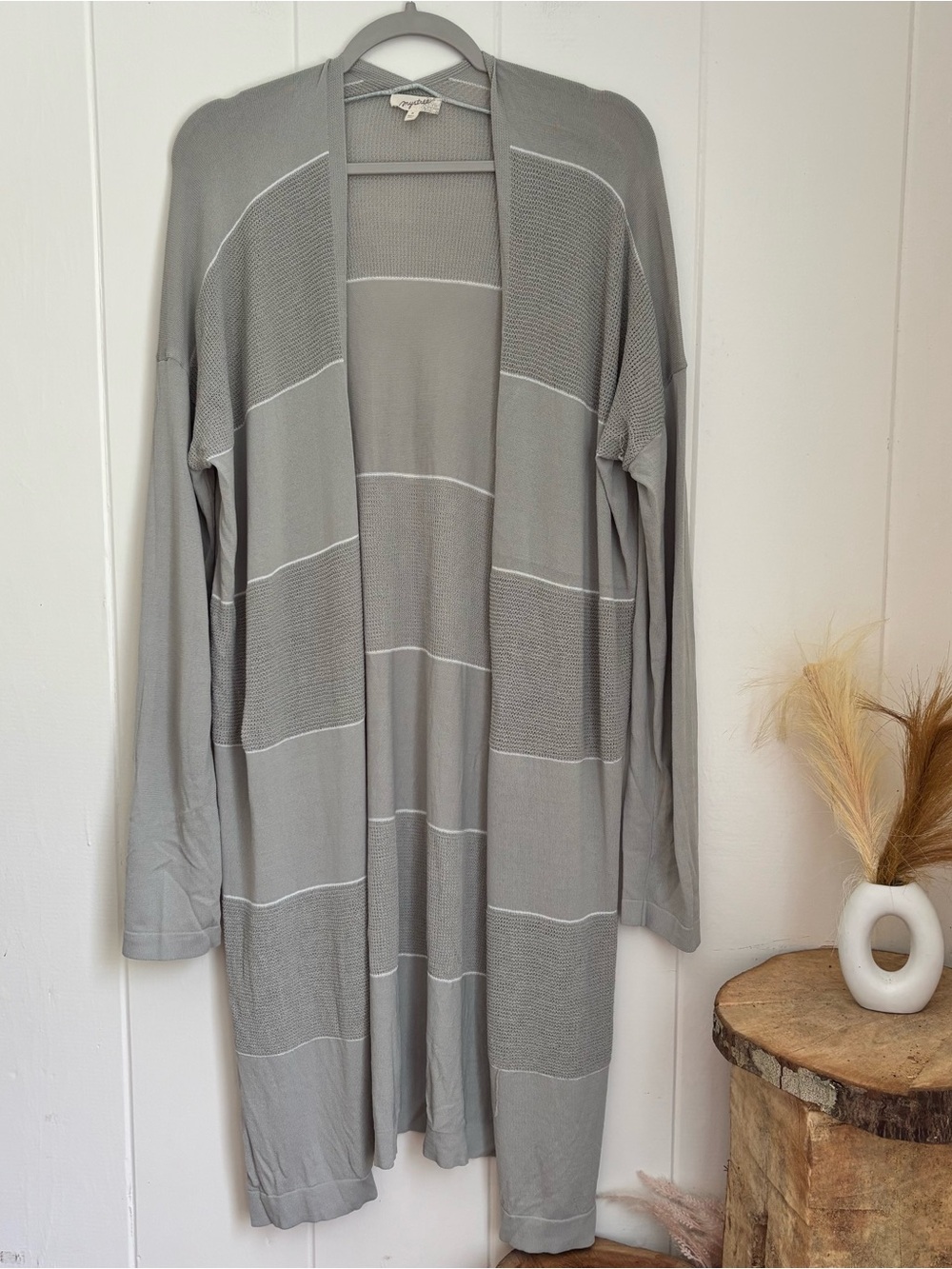 Mystree Heather Gray Knit Cardigan